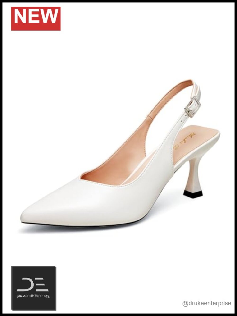 Women's Kitten Heel Slingback Pumps Pointed Toe Stiletto Low Heels Dressy
